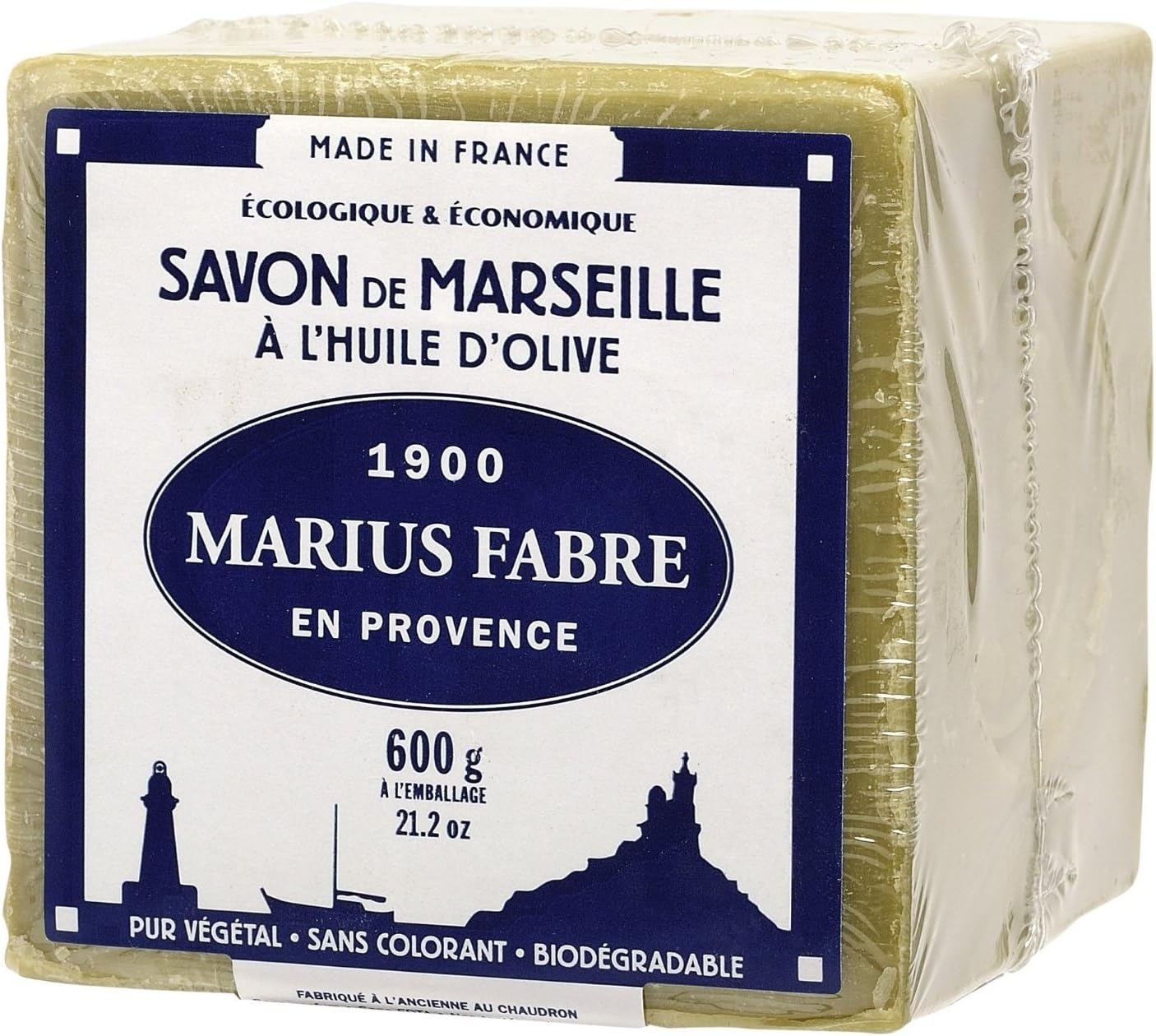 Cube of Pure Marseilles Soap (600G, 1. Green (Olive Oil))
