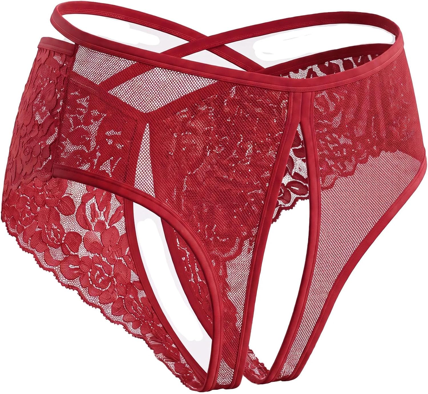 Plus Size Crotchless Panties for Women Sexy Lace Underwear