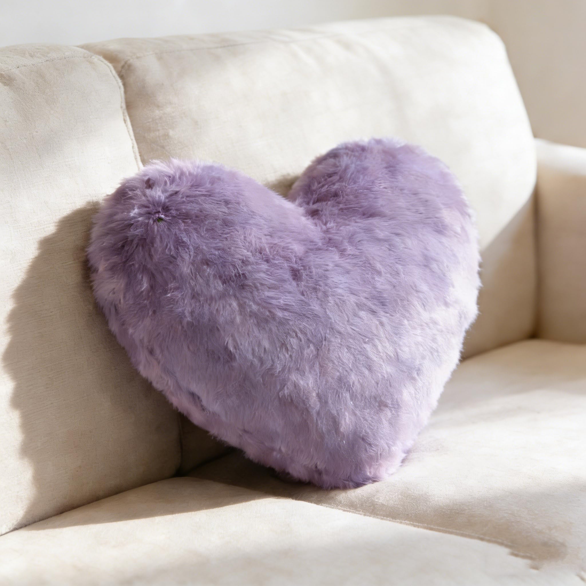Generic Plush Heart Pillow, Decorative Heart Pillow, Decorative Pillow, Sofa Decoration Pillow, Suitable for Living Room, Sofa, Bedroom (Purple)