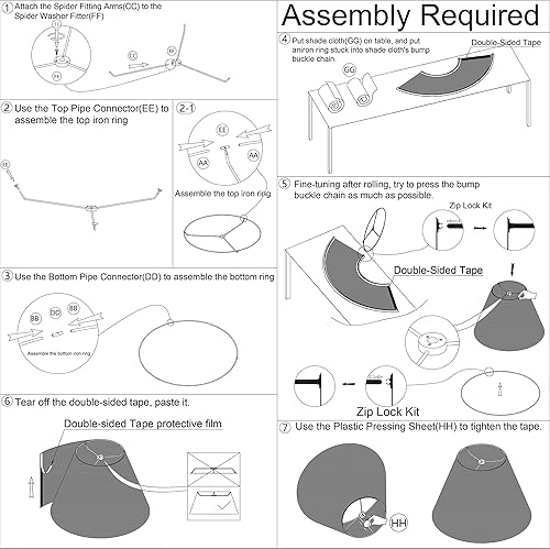 Miniatura 3 de TOCHIC Pantalla de lámpara imperio grande para lámpara de pie, lámpara de escritorio, lámpara de noche, cubierta de tela de repuesto para lámpara de