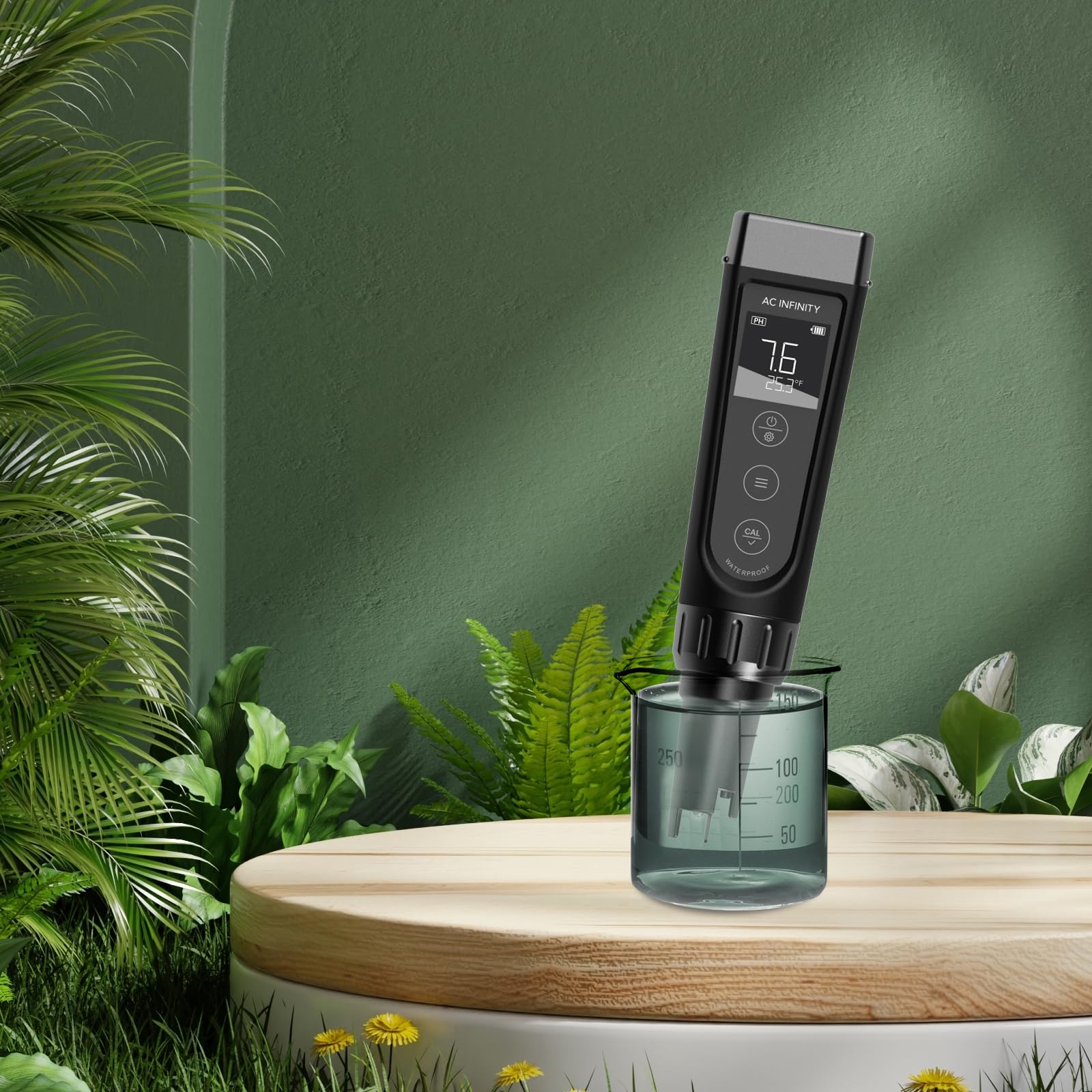 AC Infinity Kit per misurazione idroponica Pro, penna digitale ad alta precisione per pH con precisione ± 0,01 pH e sonda intercambiabile, misuratore di pH tutto in uno, temperatura di salinità EC
