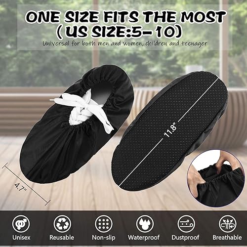 Miniatura 4 de 12 pares de fundas reutilizables para zapatos, antideslizantes, impermeables, elásticas, cómodas, a prueba de polvo, lavables a máquina, para el