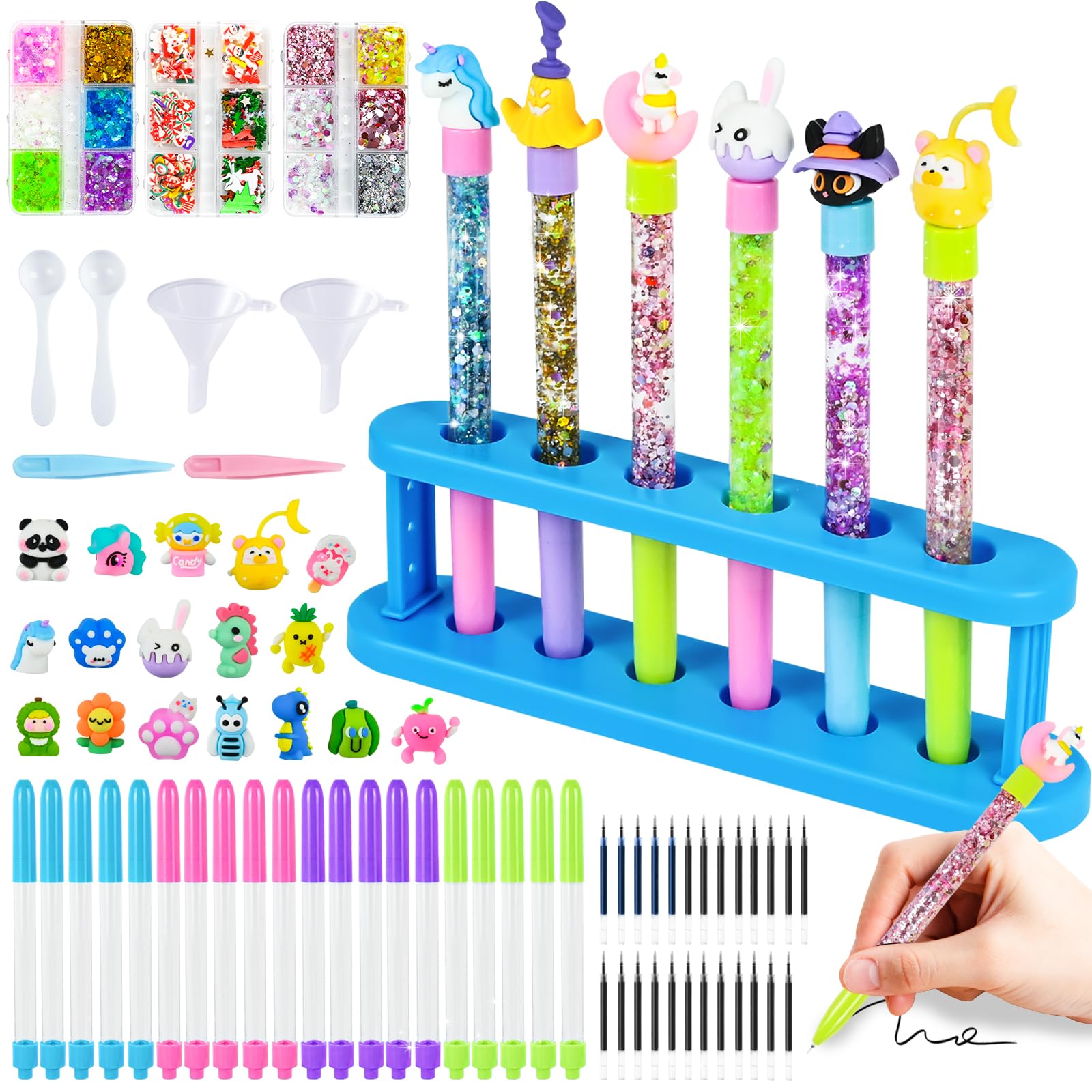 Fabrique à Stylo – Atelier Créatif De Stylos DIY Pour Enfants – Kit Complet 15 Stylos Avec Paillettes, Perles Et Accessoires – Activité Manuelle Scolaire Ou Fête