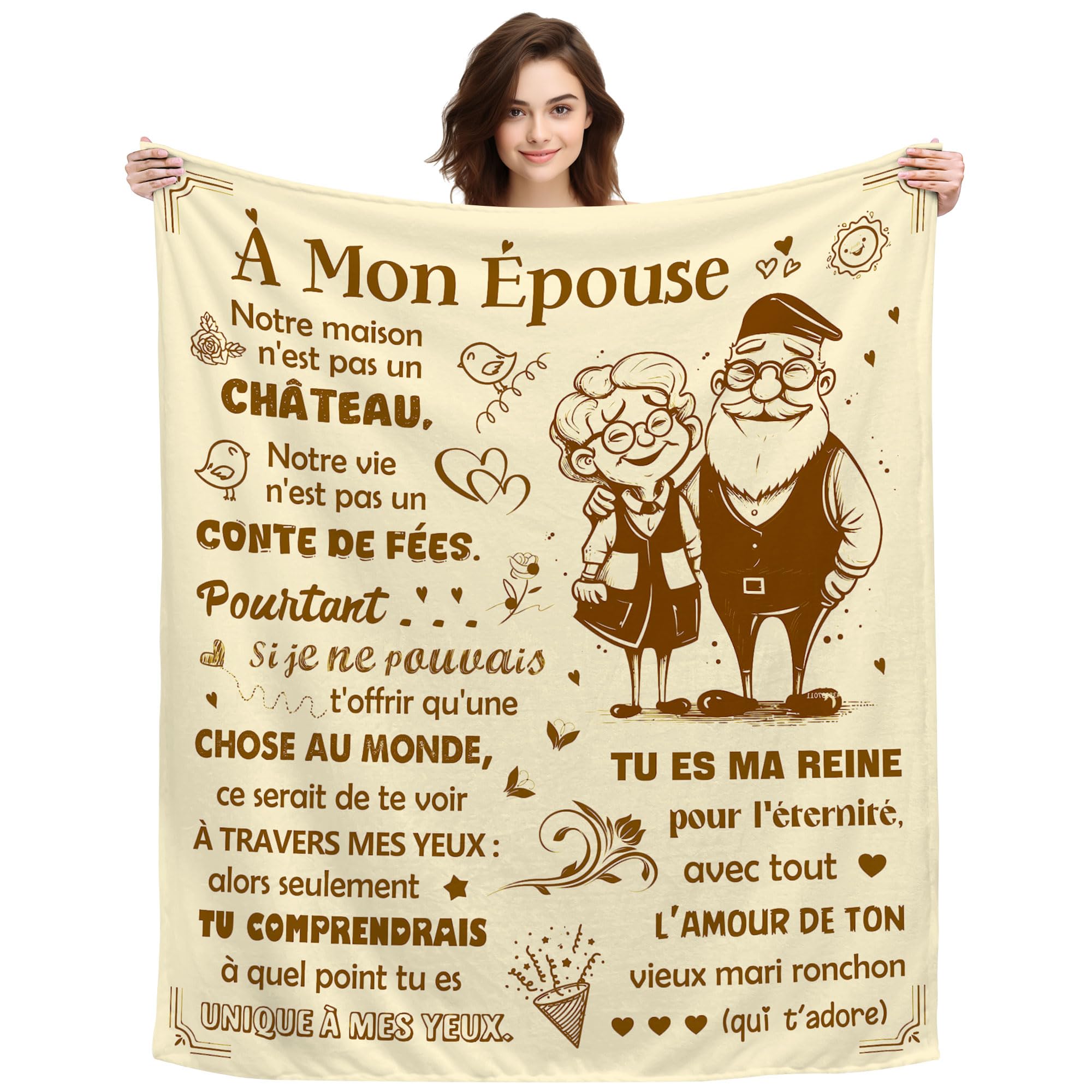Cadeaux Femme Saint-Valentin Noël anniversaire : couverture pour épouse