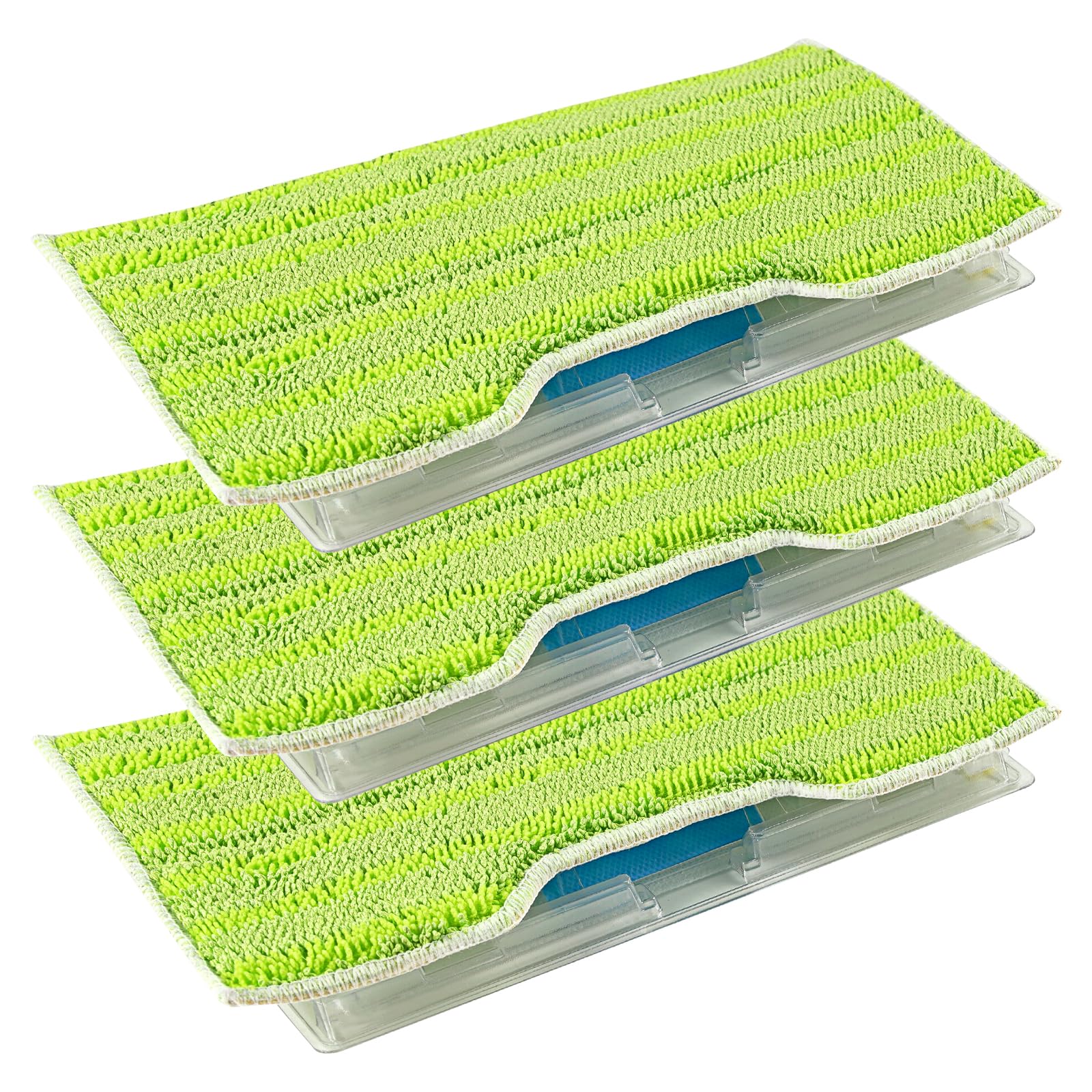 Fantasyon 3 Pack Reusable VacMop Pads for Shark VacMop Lavender & Lime Green, Washable Replacement Pads with 3 Durable Dirt Chambers for VM200UK VM200UKPL VM200UKGN – Better Sealing & Long-Lasting