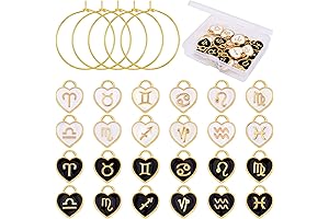 24 Pcs Zodiac Party Favor Supplies - Zodiac Signs Wine Glass Charms...
