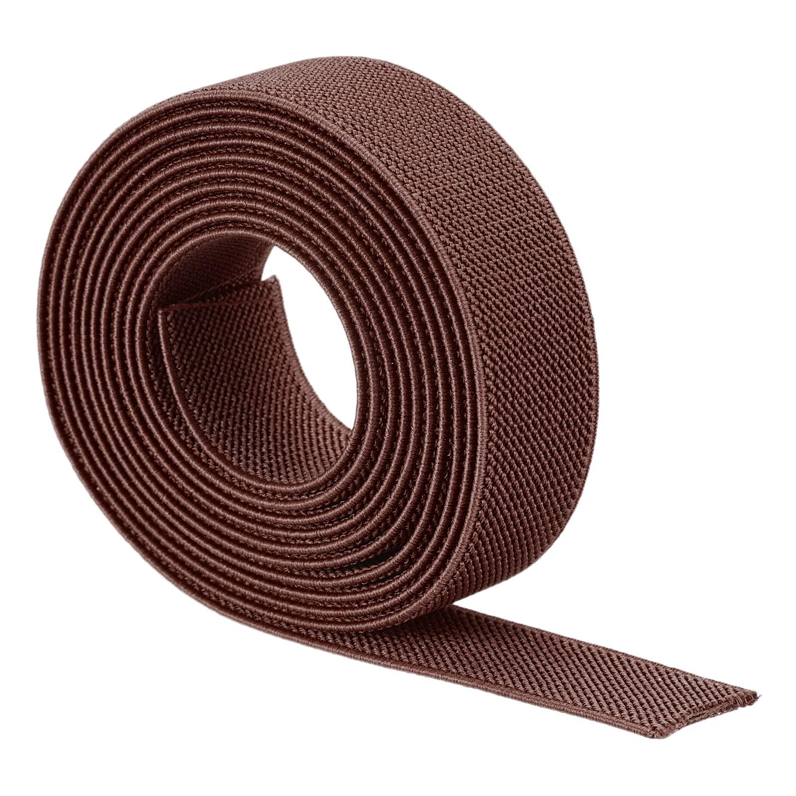 MACHSWON Elastic Bands for Sewing Brown 1 inch 2 Yard High Elasticity Knit Twill 2.5cm Width Double-Side Spool Sewing Band for Waistbands Pants Clothes and Crafts DIY