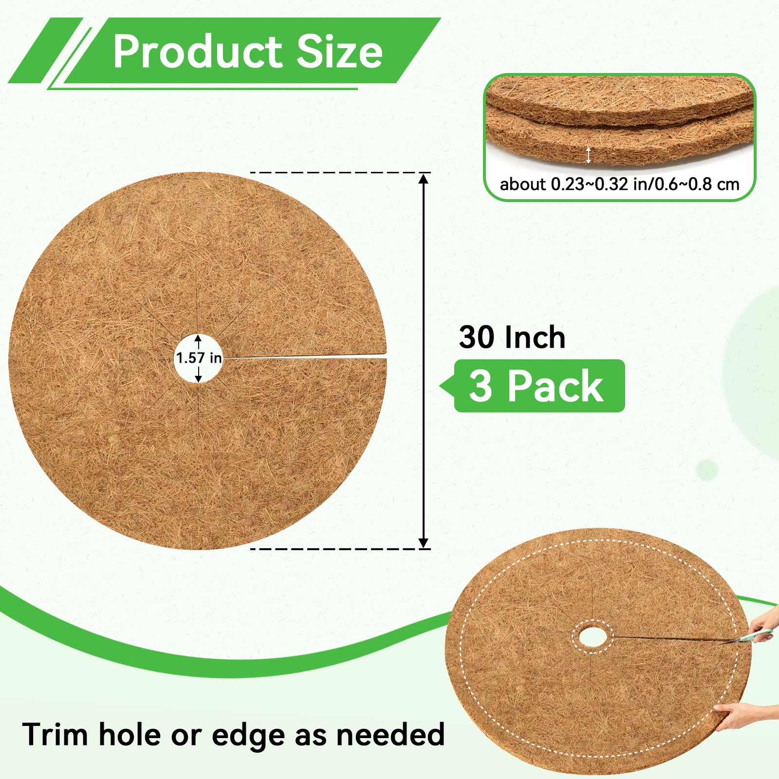 coco　30枚 Amazon.com : ZeeDix 3 Pack Coconut Fiber Mulch Ring, 30 Inch Coco