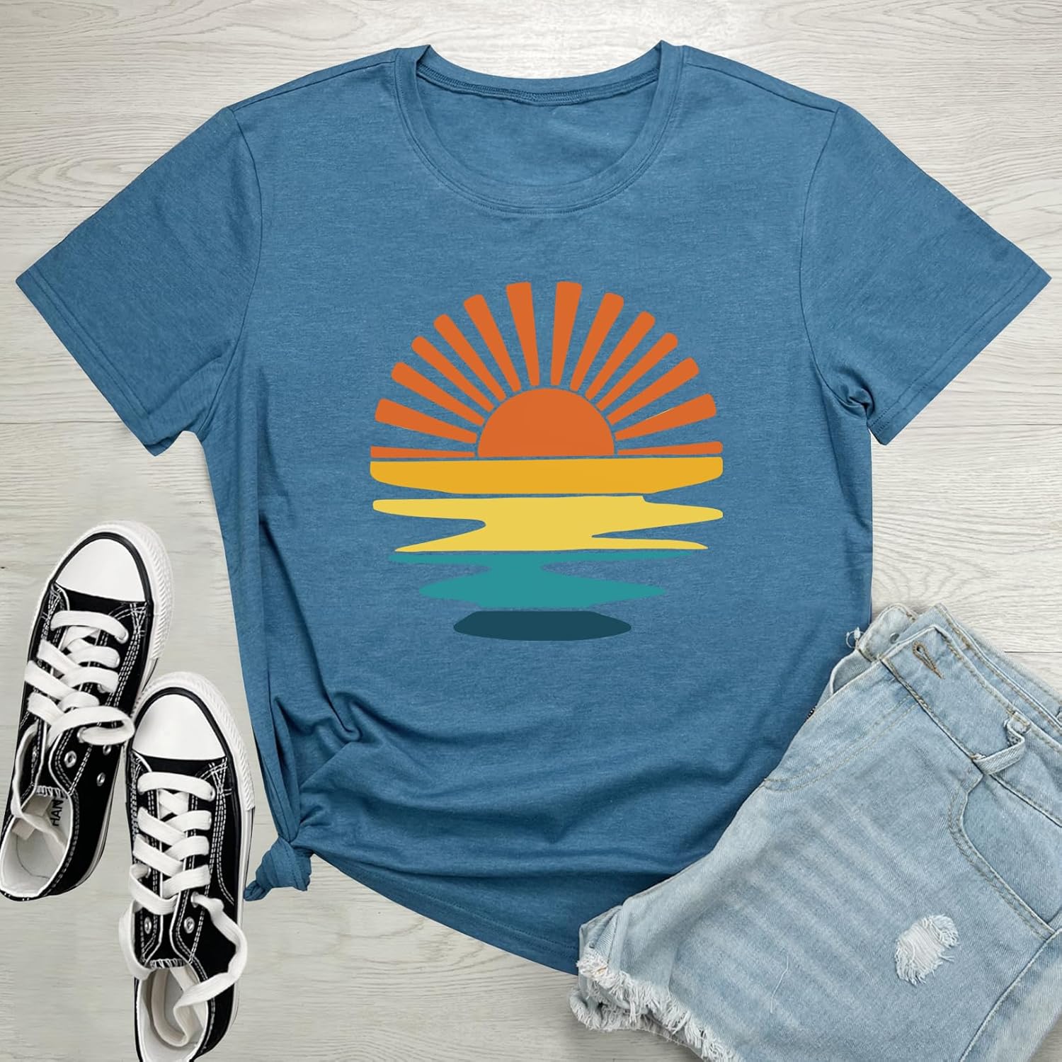 LOOKFACE Women Crewneck Cute Graphic Short Sleeve T Shirts - Image 3