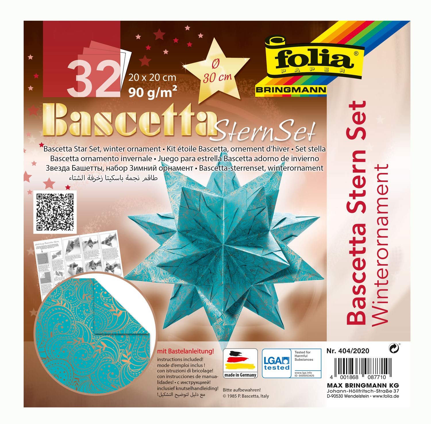 'Folia Bascetta Star 404/2020, Folding Bltter, trkis/Printed