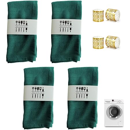 12er Set Stoffservietten 42x42cm - Leinen-Baumwolle Mix Wiederverwendbar