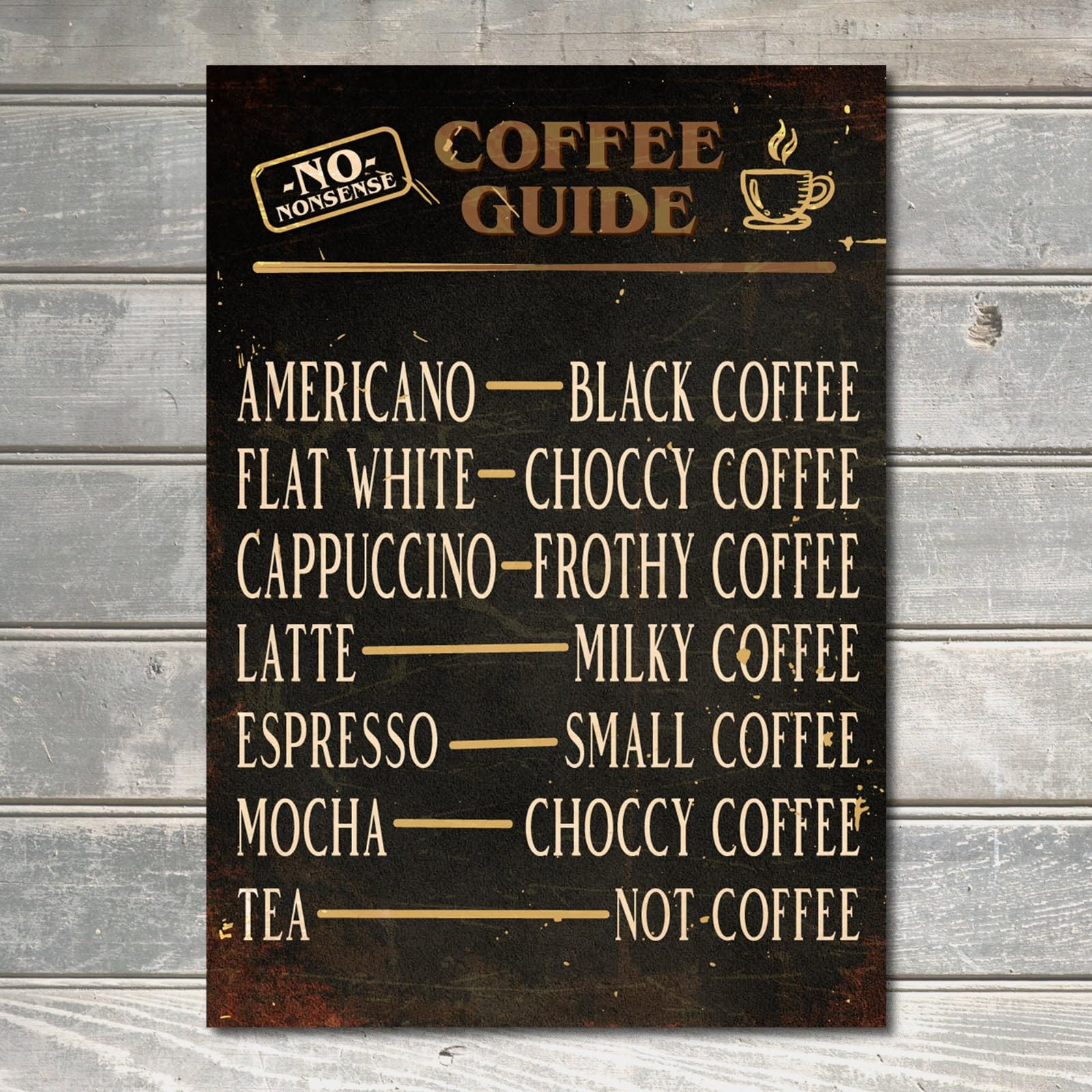 My Pixel Print Metal Coffee Restaurant Bistro Food Chalkboard Style Sign Wall Decor Plaque Wall Decor