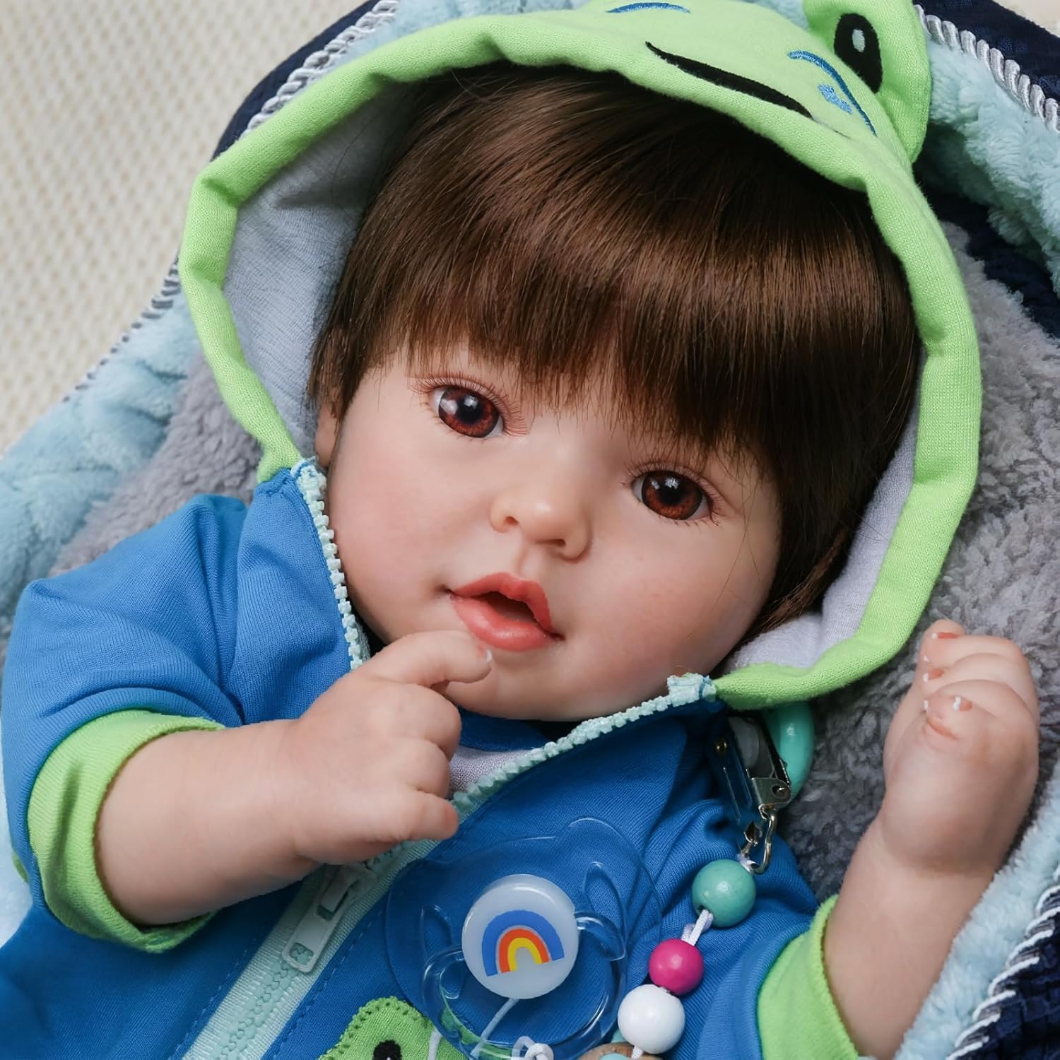 CHAREX Lifelike Reborn Baby Dolls Boy - 18 Inch Baby Toddler Soft Body Realistic Newborn Baby Doll Real Life Baby Dolls Toy Gift with Accessories for Kids Age 3+