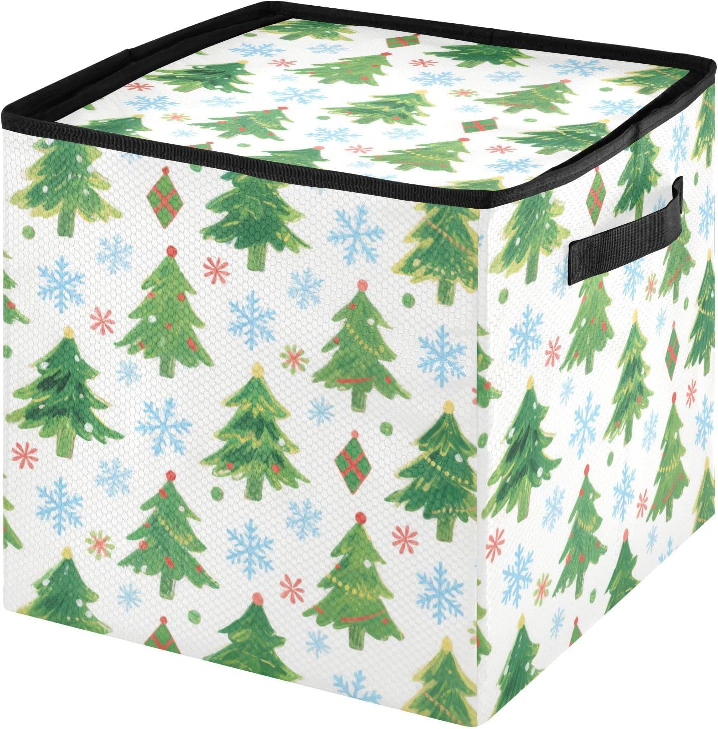 High Capacity Christmas ornament storage Holds Up to 64, Two Handles handy Holiday Storage Case with Lid,Christmas Green Christmas Tree