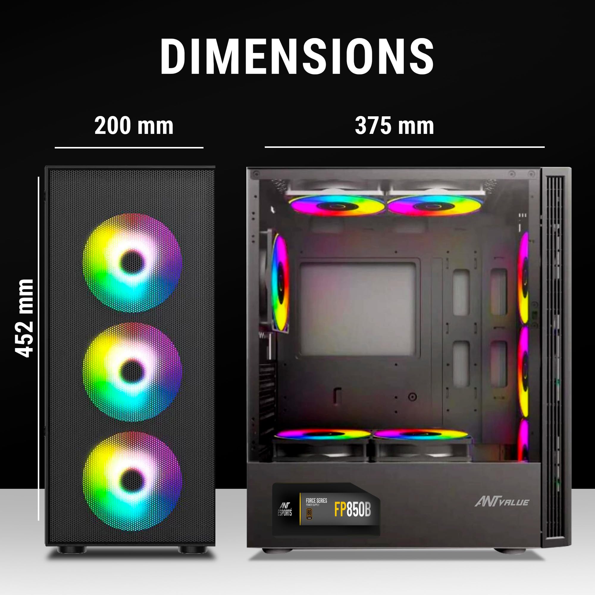 Ant Value VM40 ATX Gaming Case - ITX Support -12 Ant Value VM40 ATX Gaming Case - ITX Support -12