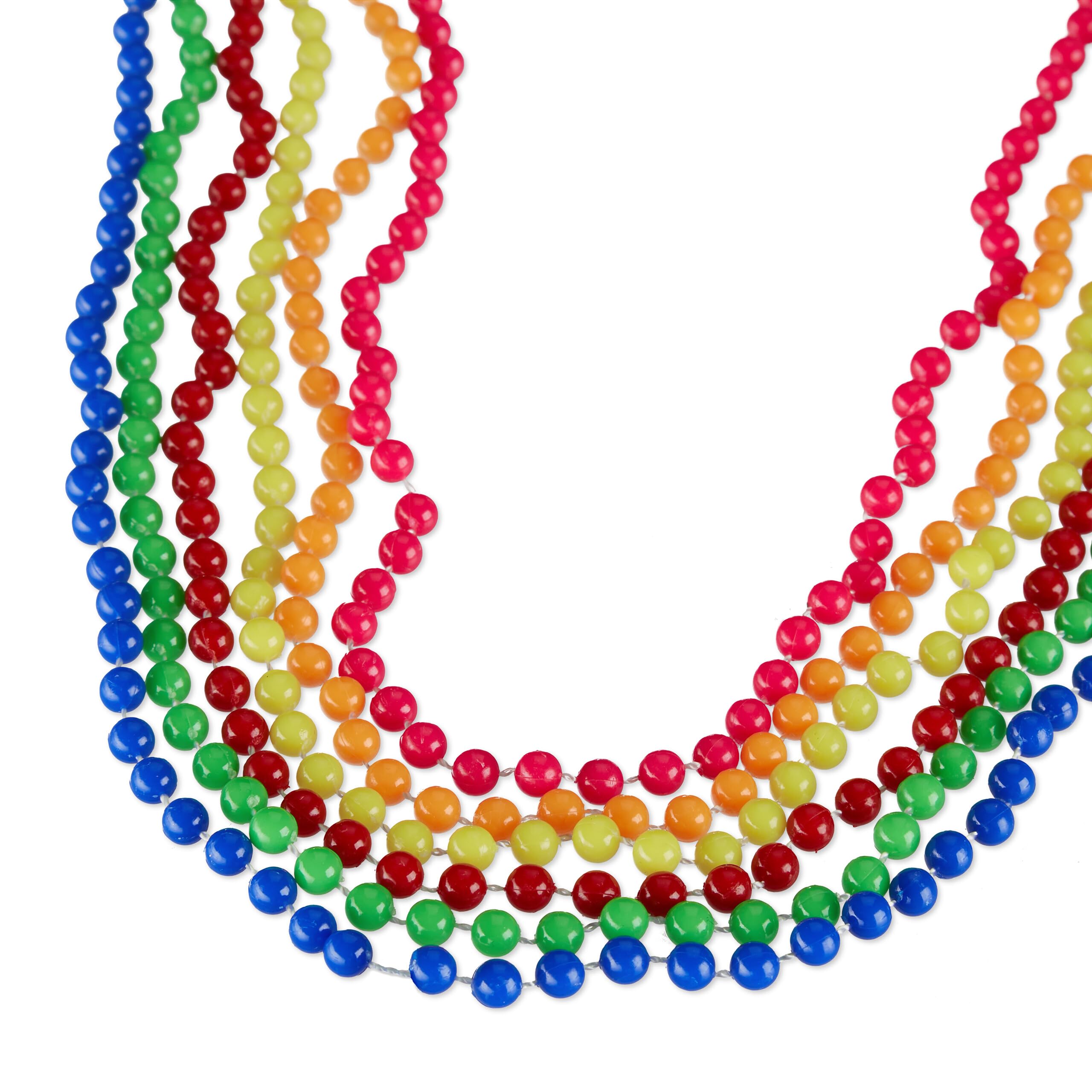Relaxdays Lot de 30 Colliers Flashy pour Une soirée années 80 ou Hippie, Carnaval, Accessoire déguisement, Multicolore