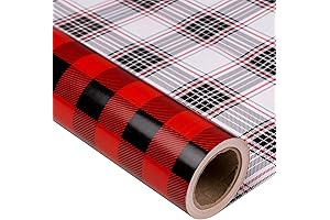 MAYPLUSS Buffalo Plaid Reversible Wrapping Paper