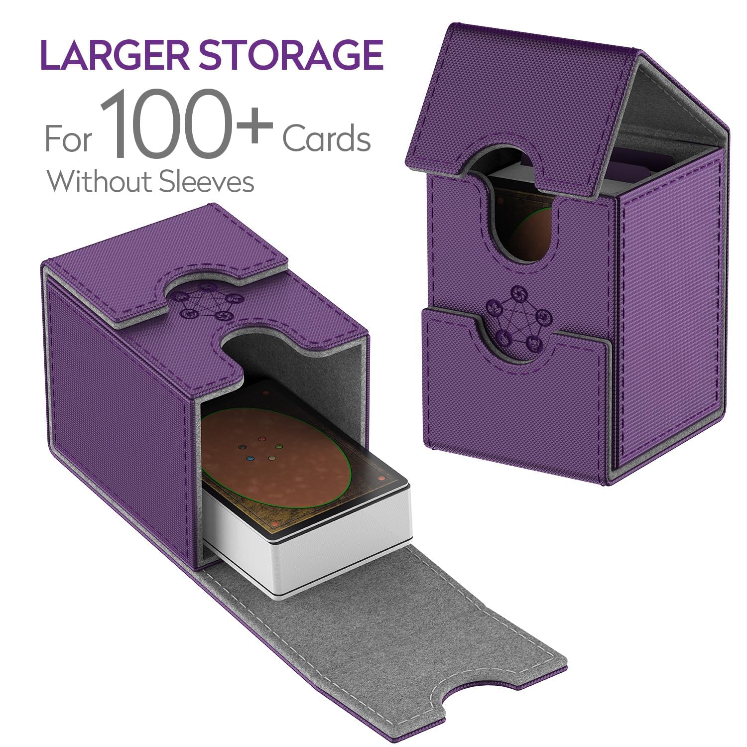 MIXPOET Estuche para Cartas Magic MTG, Deck Box, Magnetic Flip Box con 2 Divider, Caja Cartas Se Adapta an hasta 110 TCG Tarjeta (Rojo
