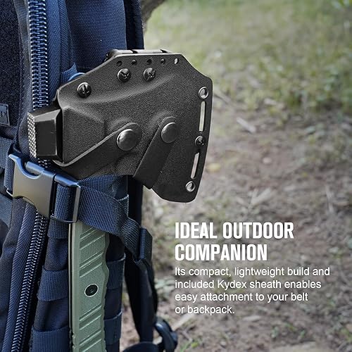 Miniatura 8 de OKNIFE Otacle - Mini hacha multifuncional A1, resistente, espiga completa, hacha 2 en 1, cómoda, agarre antideslizante con funda Kydex duradera