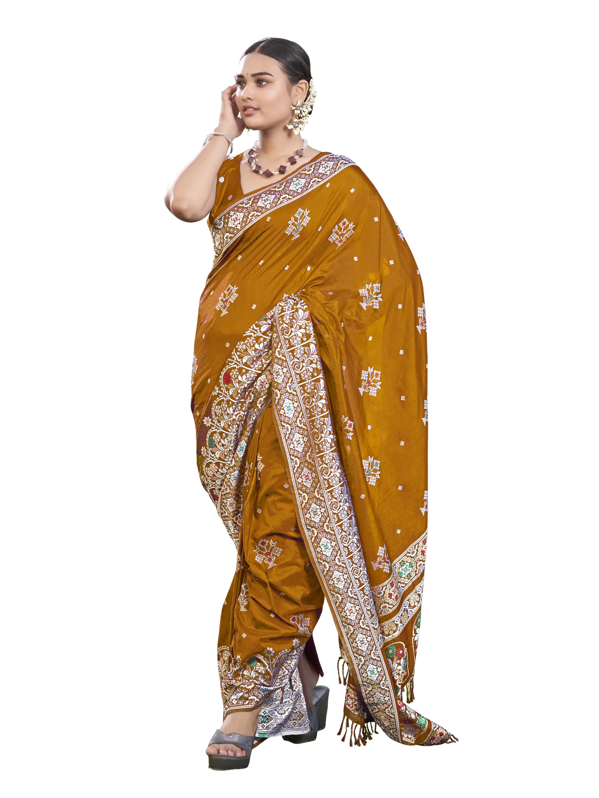 MANOHARIMost Trendy Banarasi Woven Saree with Heavy Work Jacquard saree with Blouse Piece