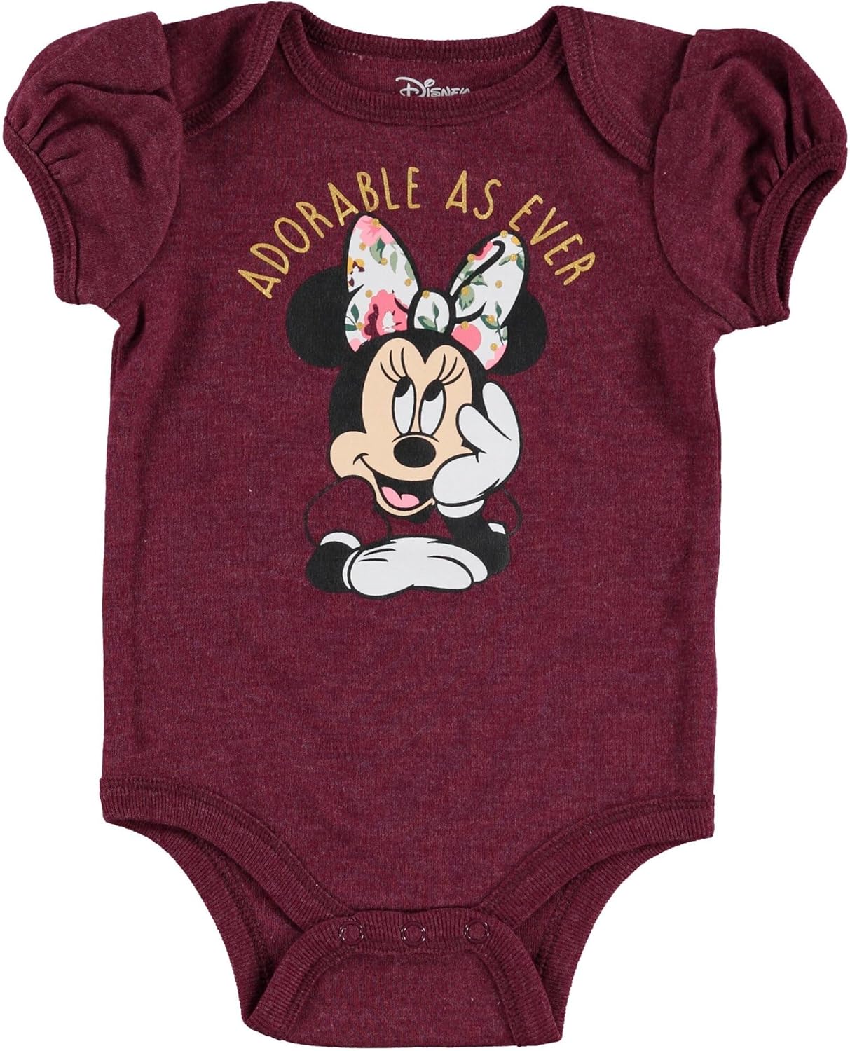 Disney Minnie Mouse Baby Girls Bodysuit Pants Bib and Hat 4 Piece Outfit Set Newborn to Infant - Image 3