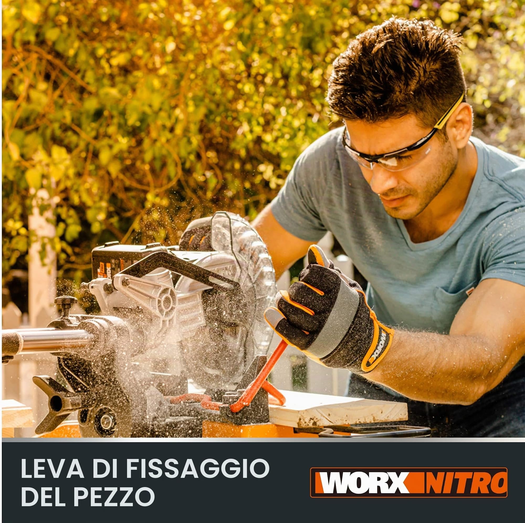WORX WX845.9 Troncatrice scorrevole,220mm, senza batteria e caricabatterie