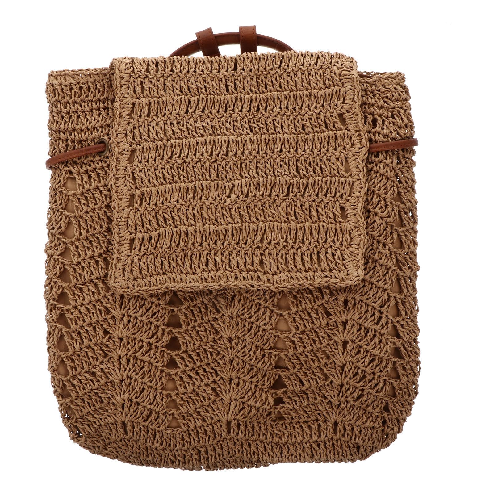 KICHOUSE Bolso de Paja para Mujer, Bandolera y Mochila de Playa