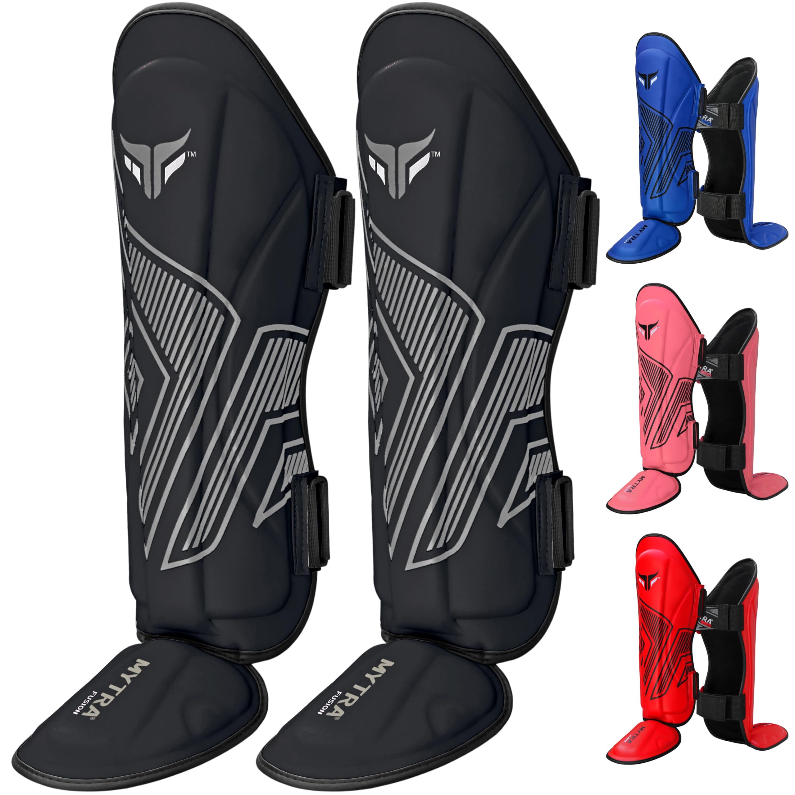 Mytra Fusion Adult Shin Pad, Shin Protector, Shin Guard for Boxing, MMA, Muay Thai, & Martial Arts Training
