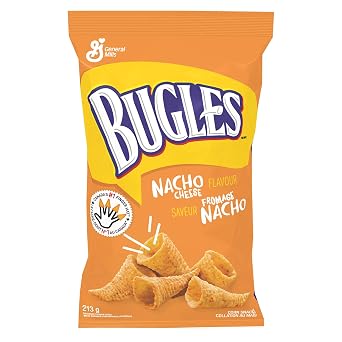 Bugles Nacho Cheese Corn Snacks 213g/7.5oz (4pk) {Imported from Canada}