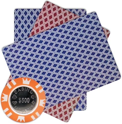 Miniatura 2 de Brybelly Fichas de póquer con incrustaciones de monedas, compuesto de arcilla pesada de 0.53 oz, paquete de 50