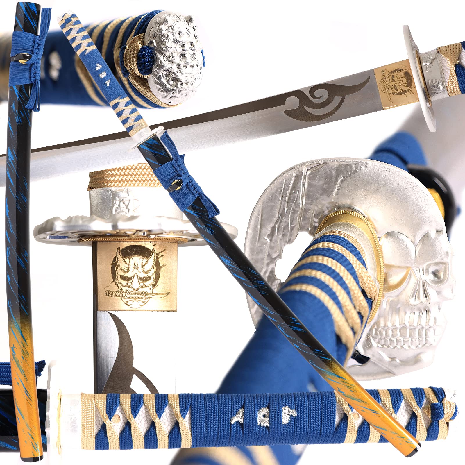 Katana Handmade Full Tang Japanese Sword - 40.5inch Real Samurai Sword with Practical Design and Sword Bag, Carbon Steel Blade