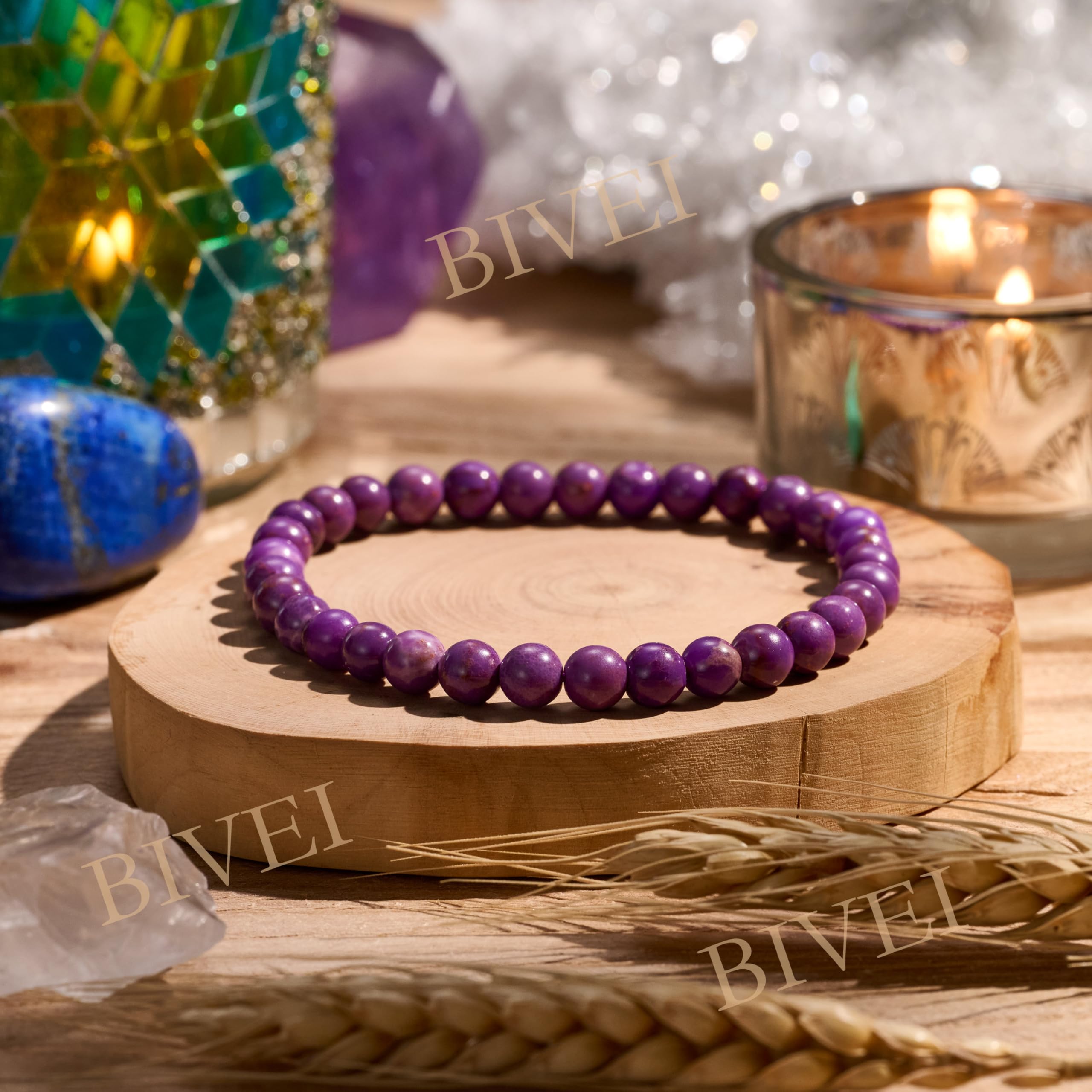 Bivei signora braccialetto perline 6mm semiprezioso cristallo naturale elastico elastico cristallo accessori regalo di yoga