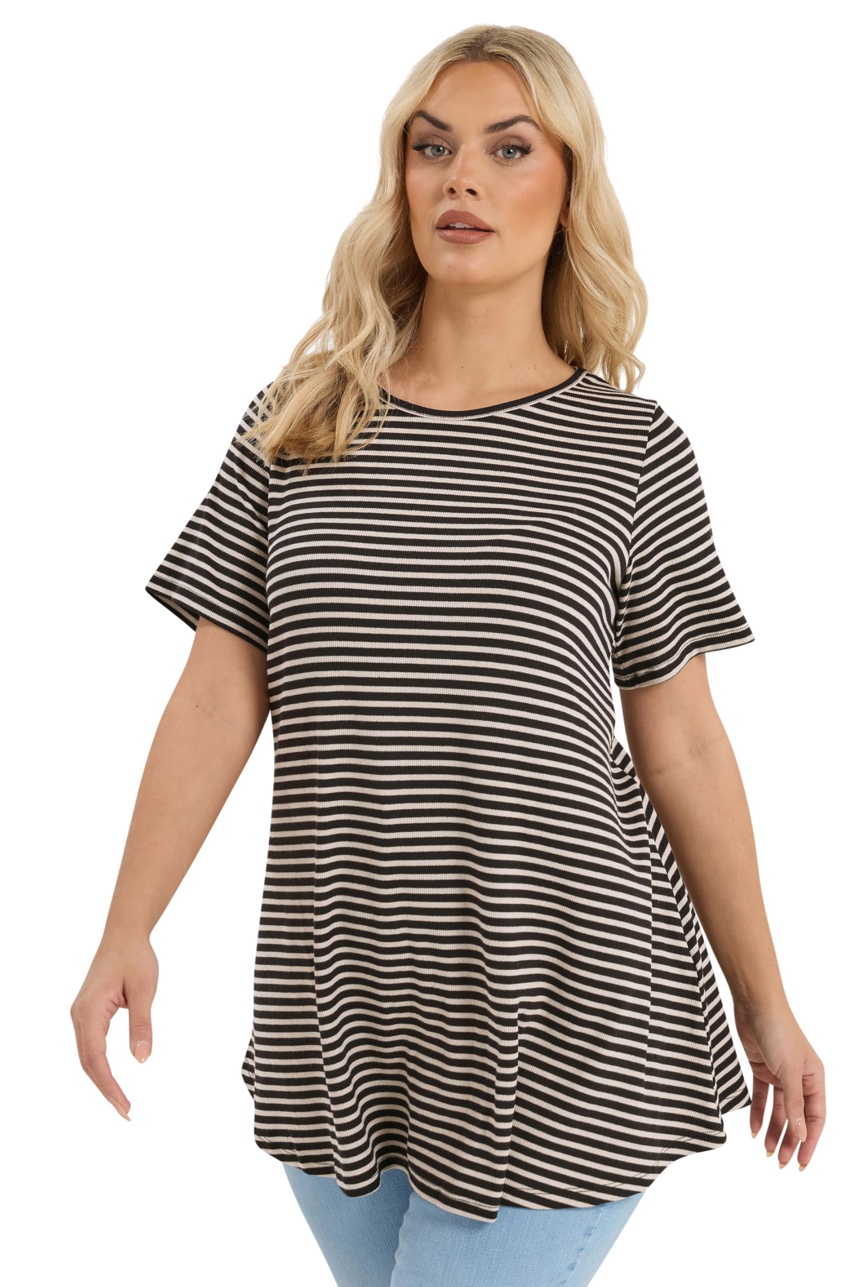 Yours Women's Multi Stripe Swing Top Size 22-24