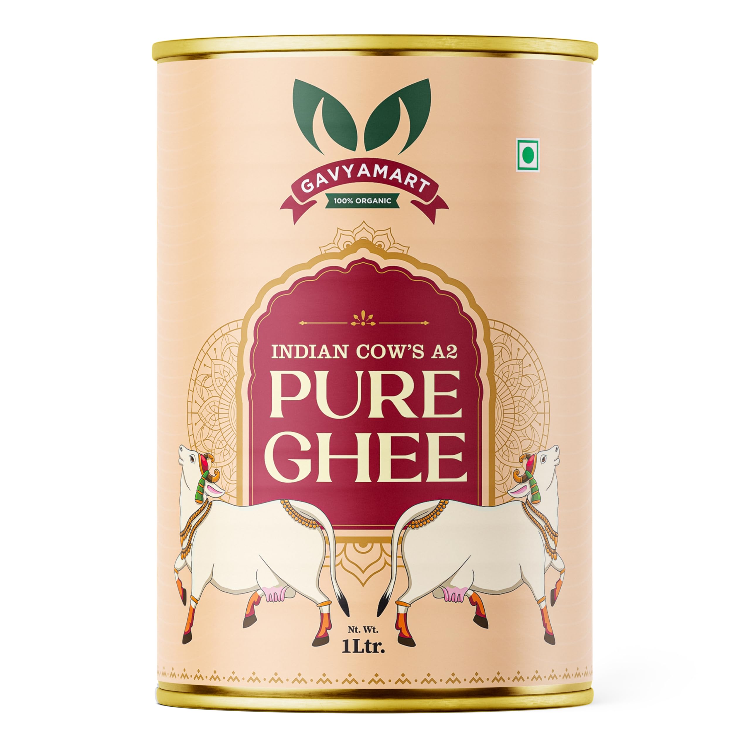 GAVYAMART A2 Cow Ghee ,Grassfed Ghee – Pasture Raised, Hand Crafted Clarified Butter Organic Cow Ghee (1L) 33.81Oz