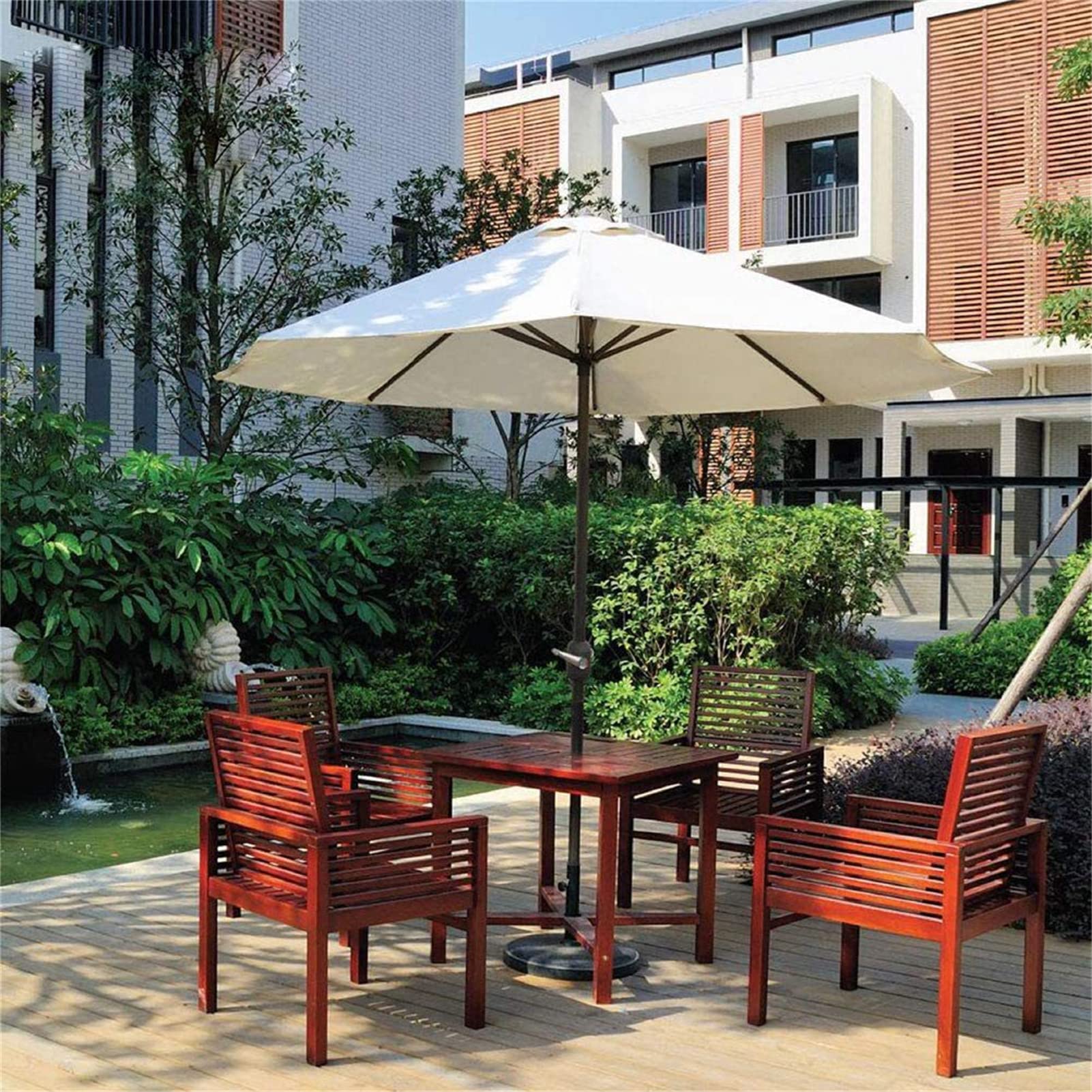 Housse De Rechange pour Parasol - 6 Baleines - 2 M/2,7 M/3 M - Imperméable - Anti-Ultraviolet - Tissu De Rechange (3M / 9.8Ft,Beige)