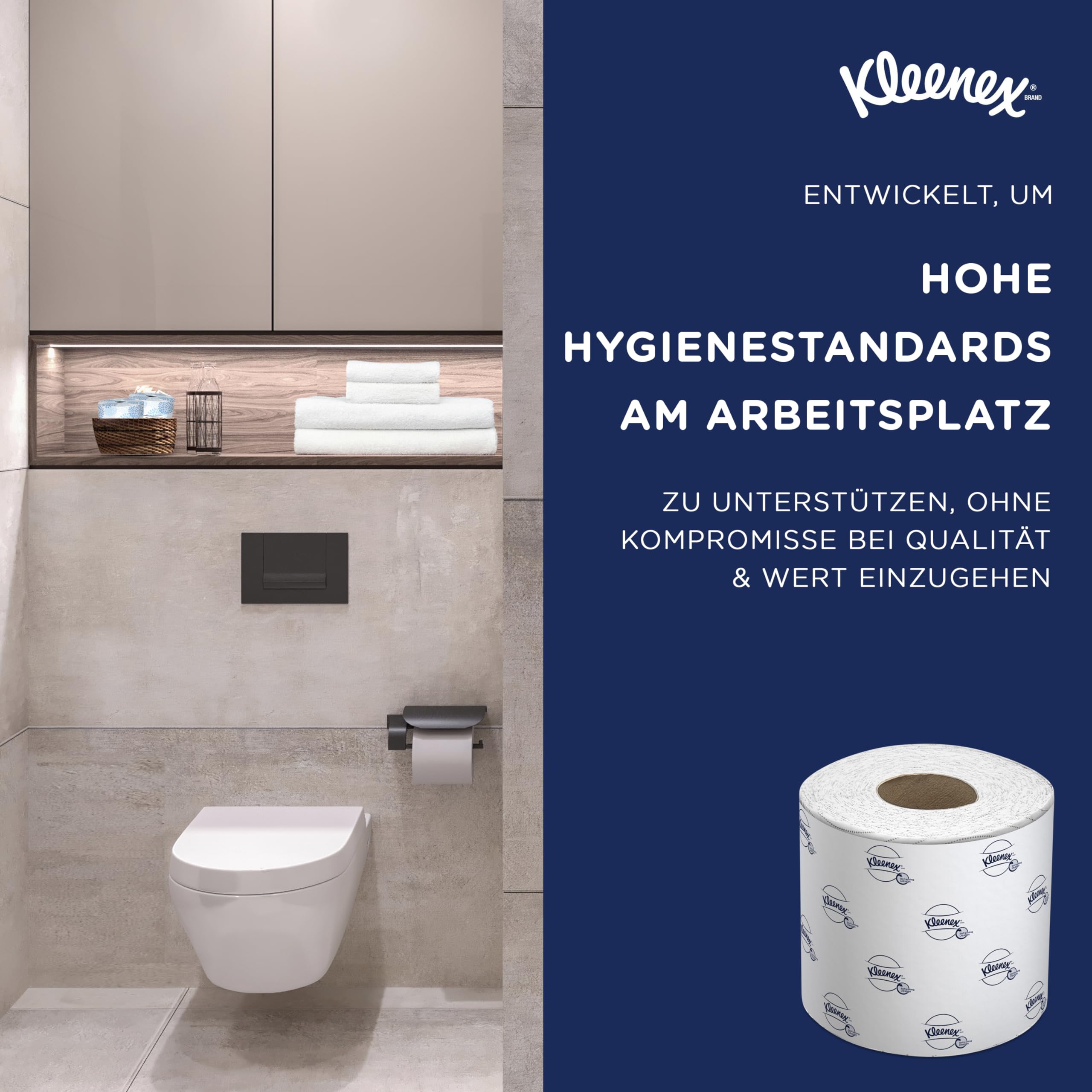Kleenex 250 rolek papieru toaletowego 8438 – białe, 2-warstwowe, 96 x 250 (24 000 arkuszy)
