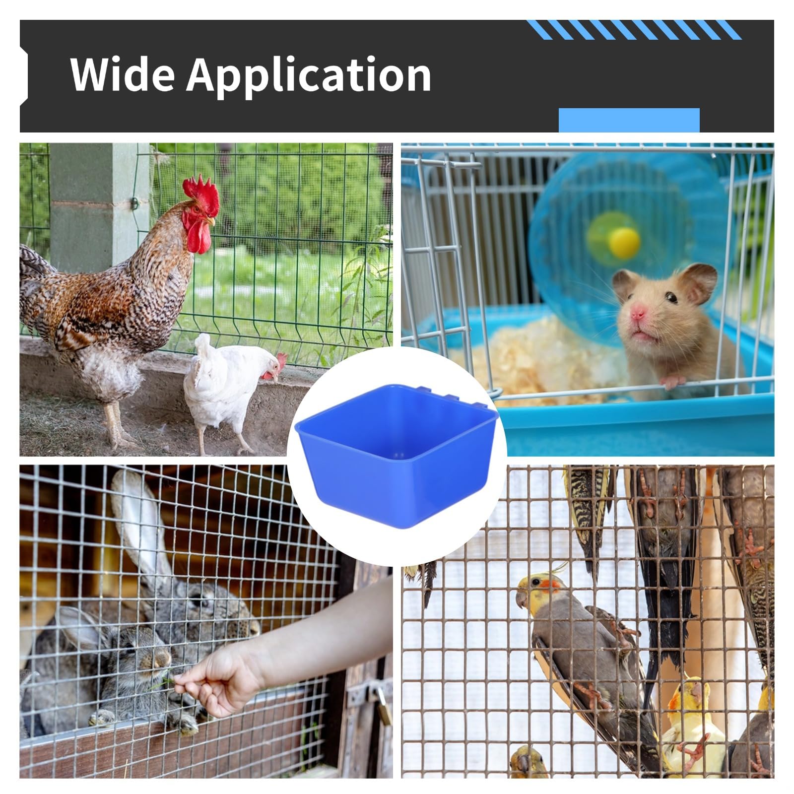 20 comederos colgantes de plástico, cuencos de agua y semillas de 16 onzas para pollos, loros, palomas, conejos y más