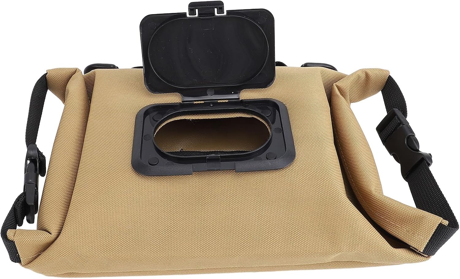 Travel Camping Wipes Dispenser Pull Out Type Large Capacity Canvas Portable Camping Wet Wipe Pouch for Office Car Home (Light Tan)