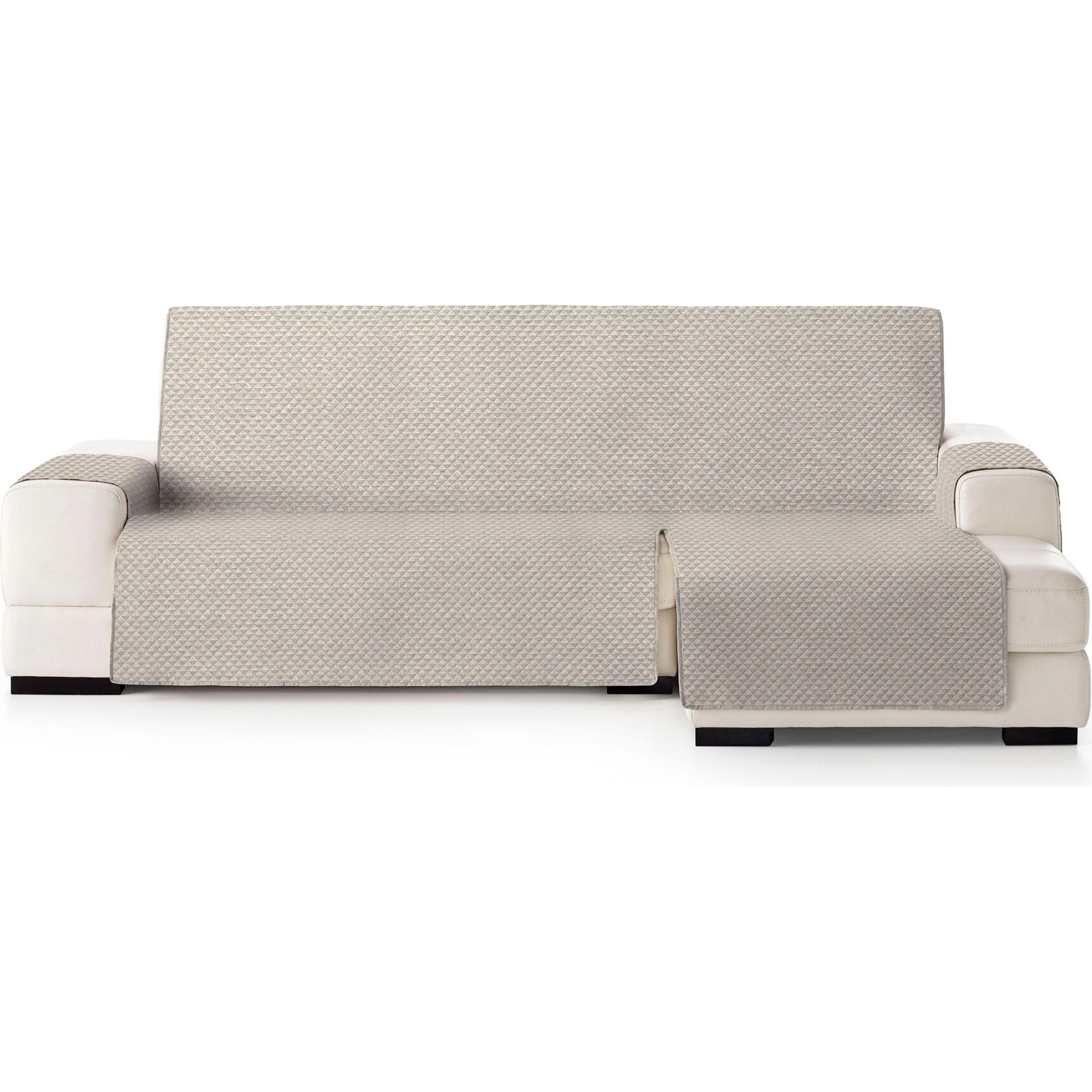 ECOMMERC3 Chaise Longue Extra Right Sofa Cover Versatile and Easy to Place – Beige Right Chaise Longue Sofa Cover, Ideal for Partial Protection and Use with Pets