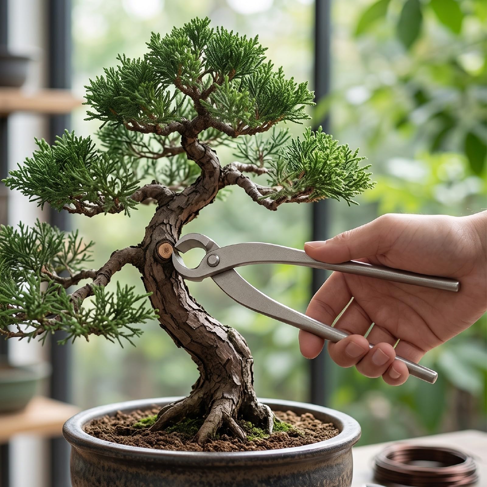 Tagliapiante Bonsai con Impugnatura Comoda, 21cm, per Potatura