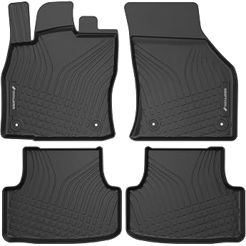 walser premium car floor mats for vw golf vii/seat leon 2012-2021 vw golf vii variant 2013-2022 vw t-roc 07/2017-2021 100% perfect fit rubber mats car - made in eu car floor mat