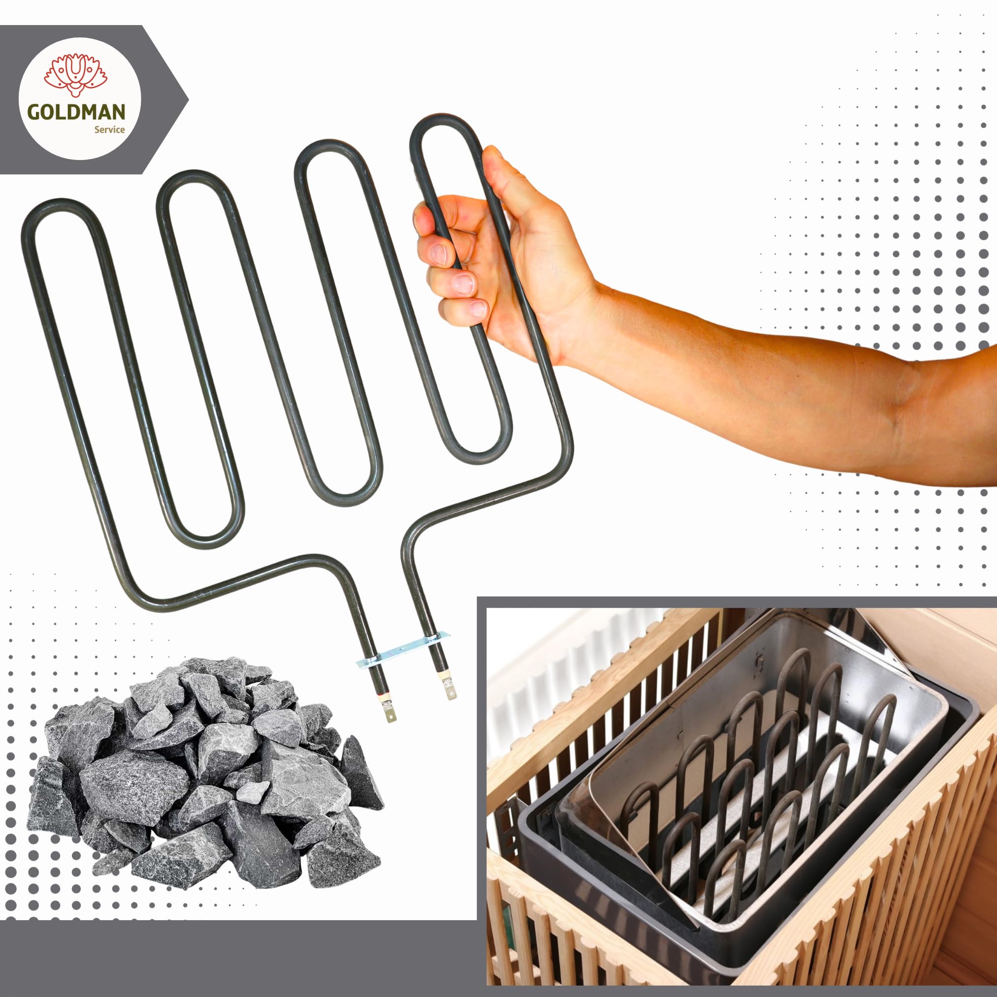 Résistance pour poêle à sauna 2000 W 300 x 330 mm compatible SPA hôtel