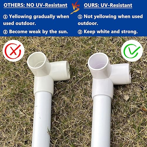 Miniatura 6 de letsFix Accesorios de PVC de 1-14 pulgadas, 5 vías (paquete de 4), conector de tubería de PVC de grado de muebles de 1-14 pulgadas, codo de PVC de