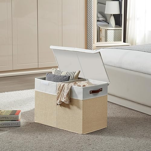 Miniatura 7 de Caja grande de almacenamiento de juguetes con tapas, plegable, resistente, organizador de almacenamiento de bebé, cesta para niños, niñas, sala de