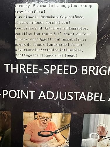Miniatura 7 de Meichoon Lámpara de escritorio con lupa, lente de cristal 10X, 64 luces LED, 3 modos de atenuación, fuente de alimentación USB, lámpara profesional