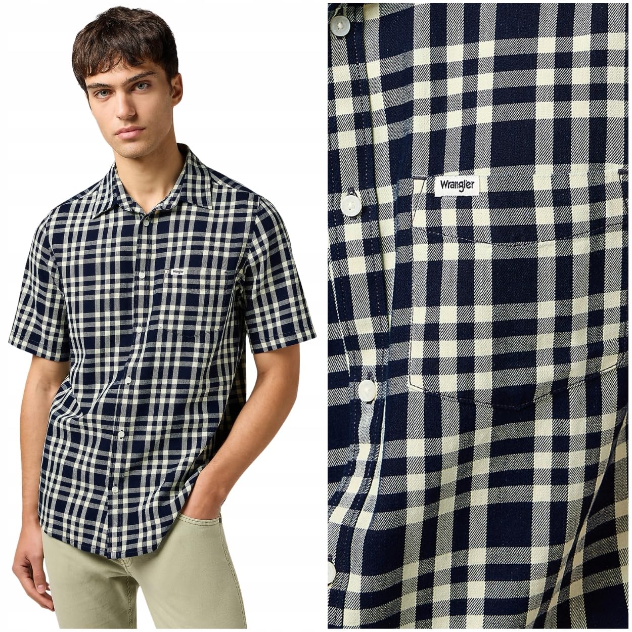 Wrangler Men's Ss 1 Pkt Shirt, Crepe Indigo, L
