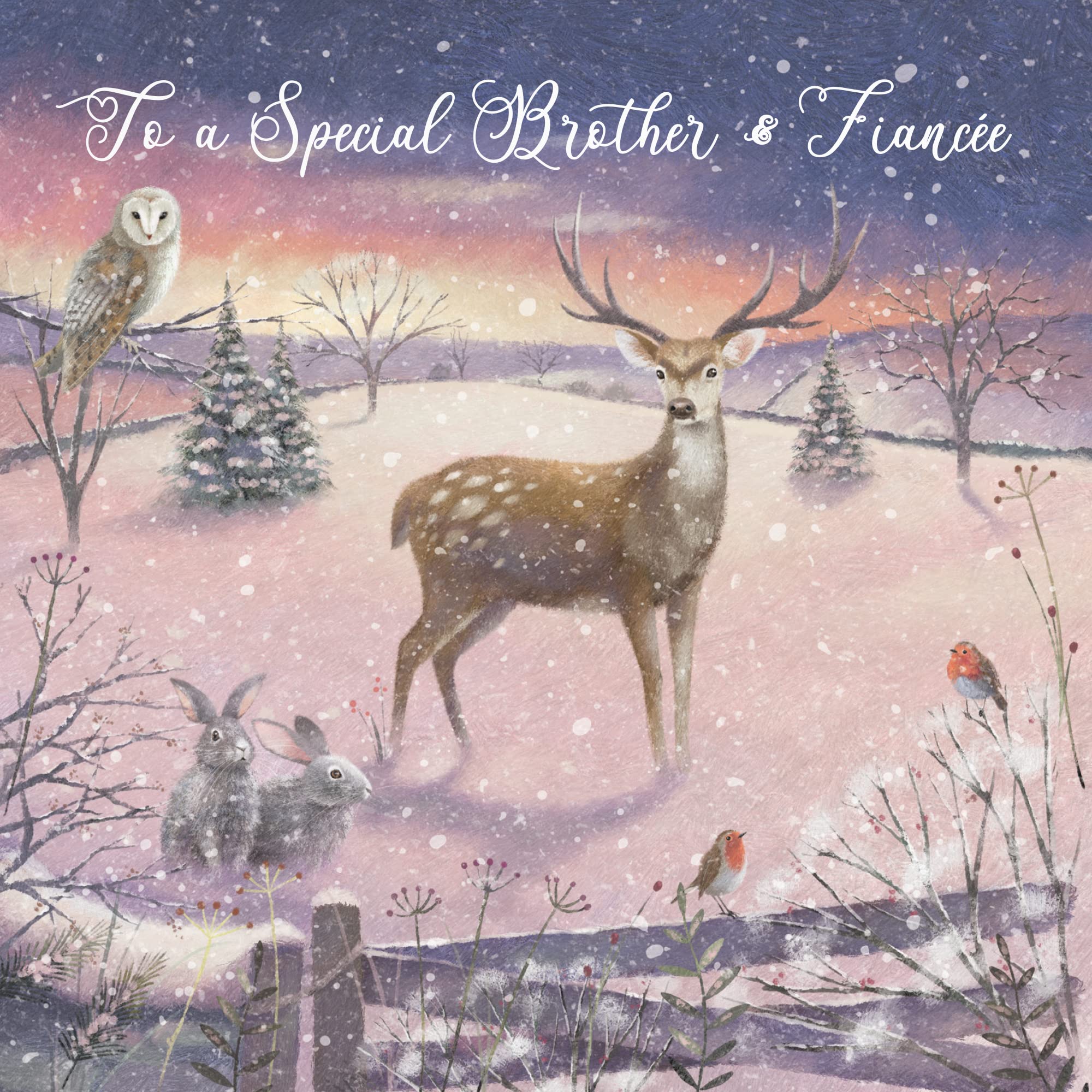 Hunts England, Brother And Fiancée Christmas Card, 'The Stag', To A Special Brother & Fiancée, Christmas Card - Image 2