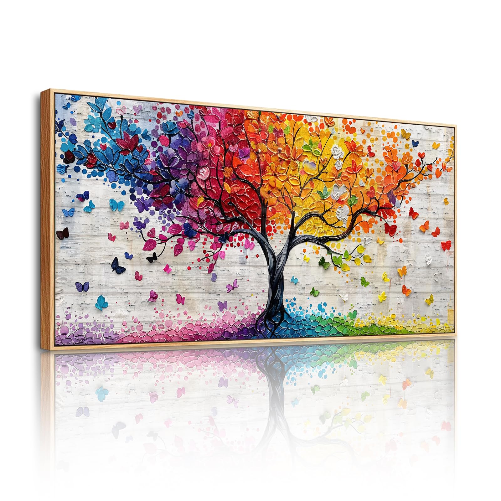 SERIMINO Tableau Decoration Murale Arbre de Vie Grand Cadre 50x100 cm