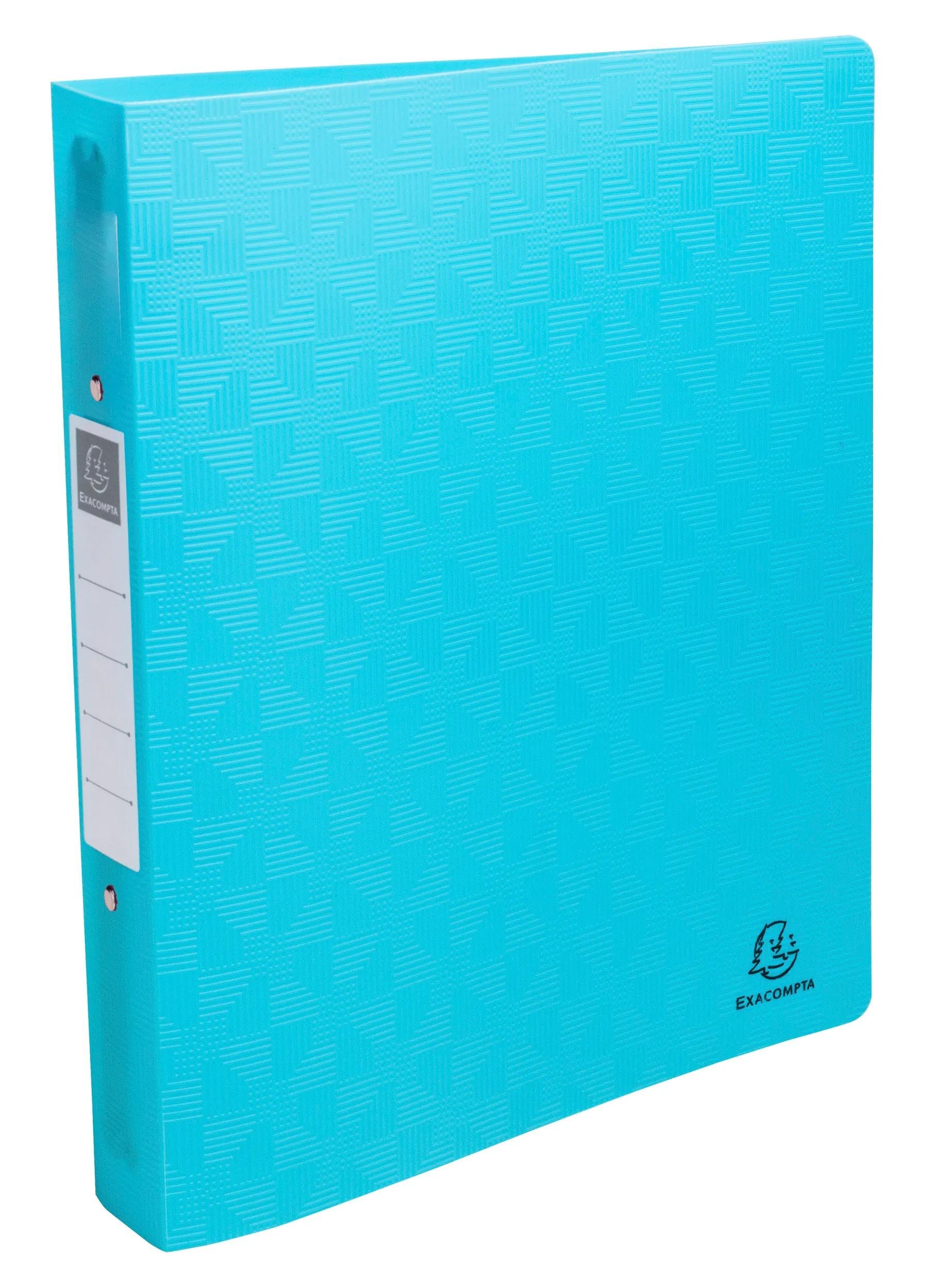Exacompta - Ref 54930E - Box of 12 semi-Rigid Pop'N Co Binders - Recycled PP - 2 Round Rings - 40mm Spine - External Size: 32x27cm - Format to File A4 Maxi - 4 Assorted Colours