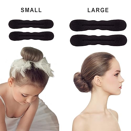Miniatura 8 de Beaute Galleria 4 piezas beige rubio mágico moño de espuma moño de esponja para moño de pelo donuts moño de ballet moño (2 grandes y 2 pequeños)